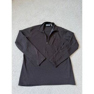 Ibex Pullover Mens Size XL Brown Rambouillet 100% Wool Quarter Zip Chest Pocket